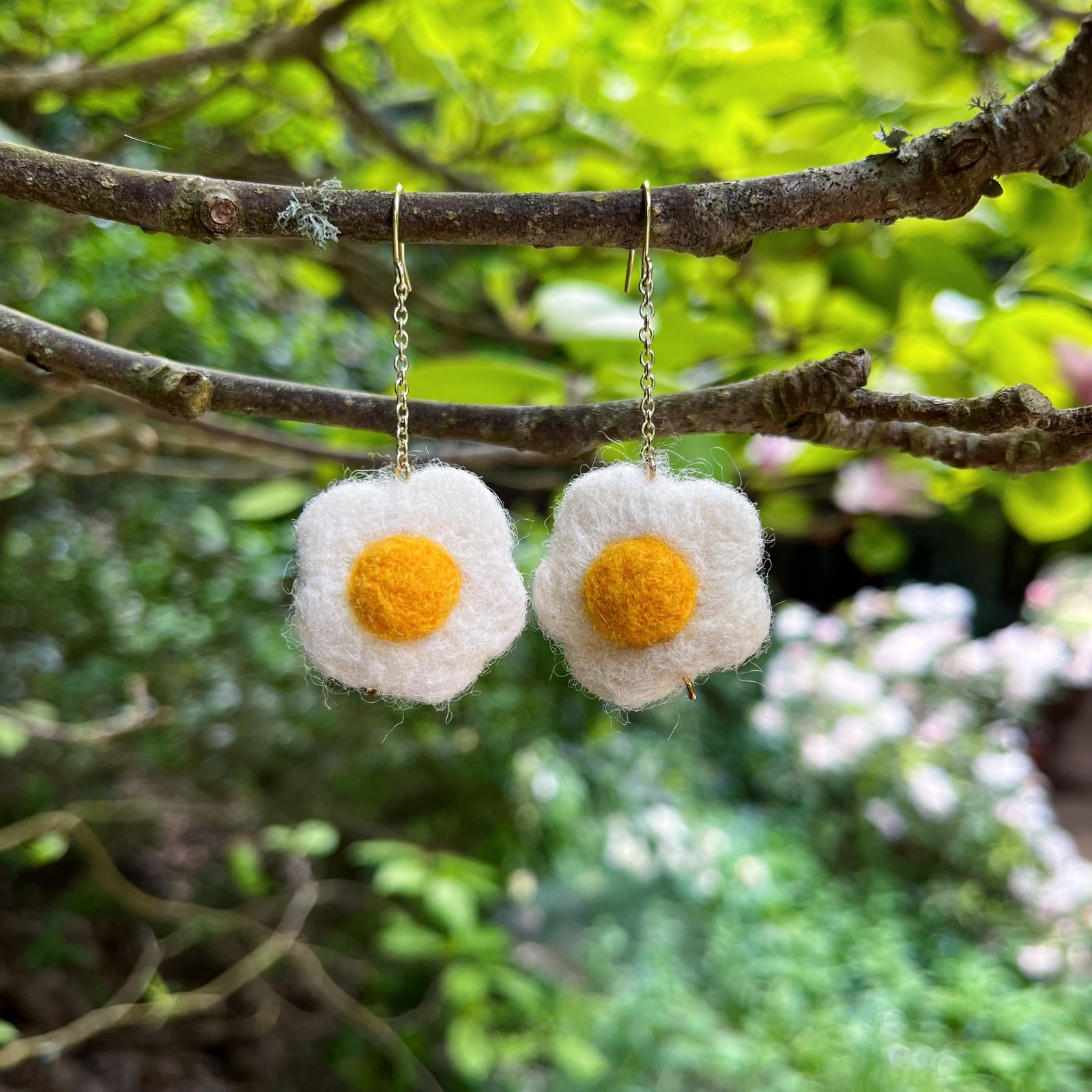 Small Cotton Ball】Crochet Knitting Natural Ear Stitch - Shop Angelica Yang  Earrings & Clip-ons - Pinkoi